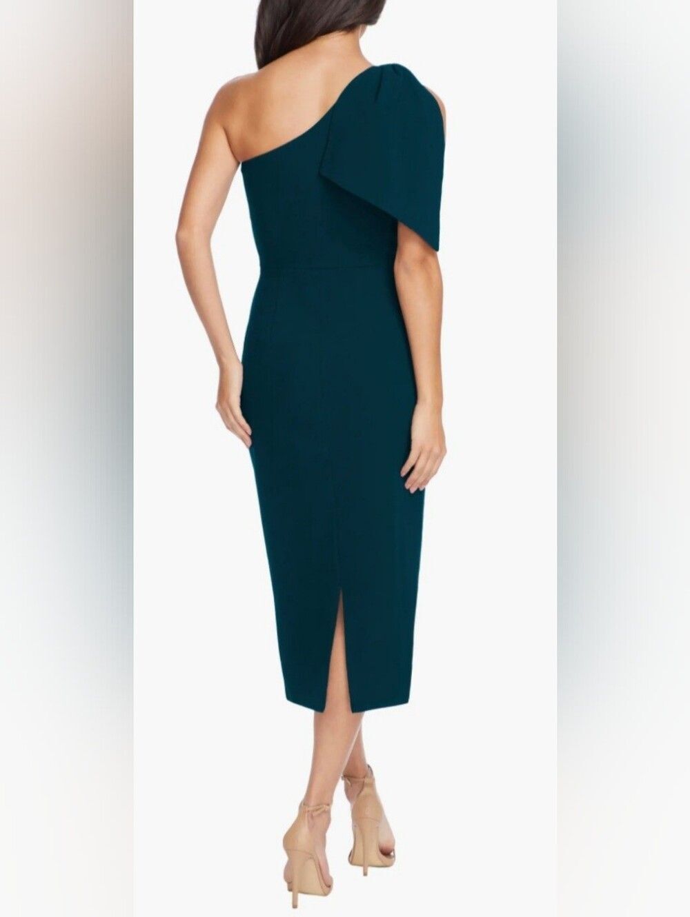 Dress The Population Tiffany One-Shoulder Midi Dress NWT size Medium Pine Green - Picture 2 of 5